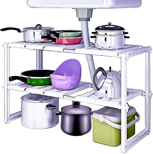 Adjustable Under-Sink Storage Rack