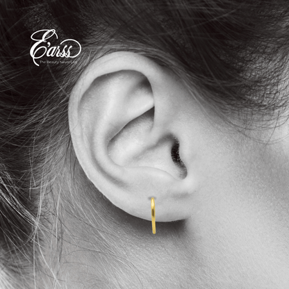 1/2 Endless Hoop Gold Earring | Stainless Steel | 18K Gold Plated