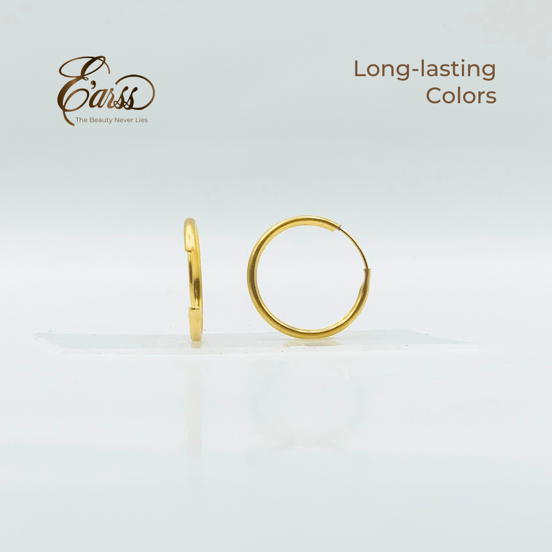 1/2 Endless Hoop Gold Earring | Stainless Steel | 18K Gold Plated