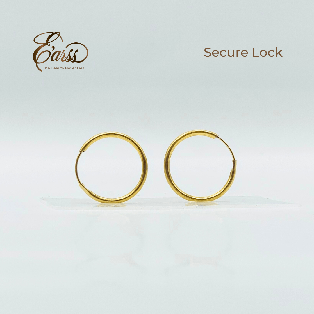 1/2 Endless Hoop Gold Earring | Stainless Steel | 18K Gold Plated