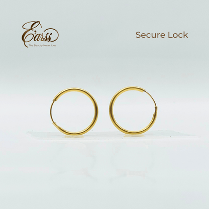 1/2 Endless Hoop Gold Earring | Stainless Steel | 18K Gold Plated