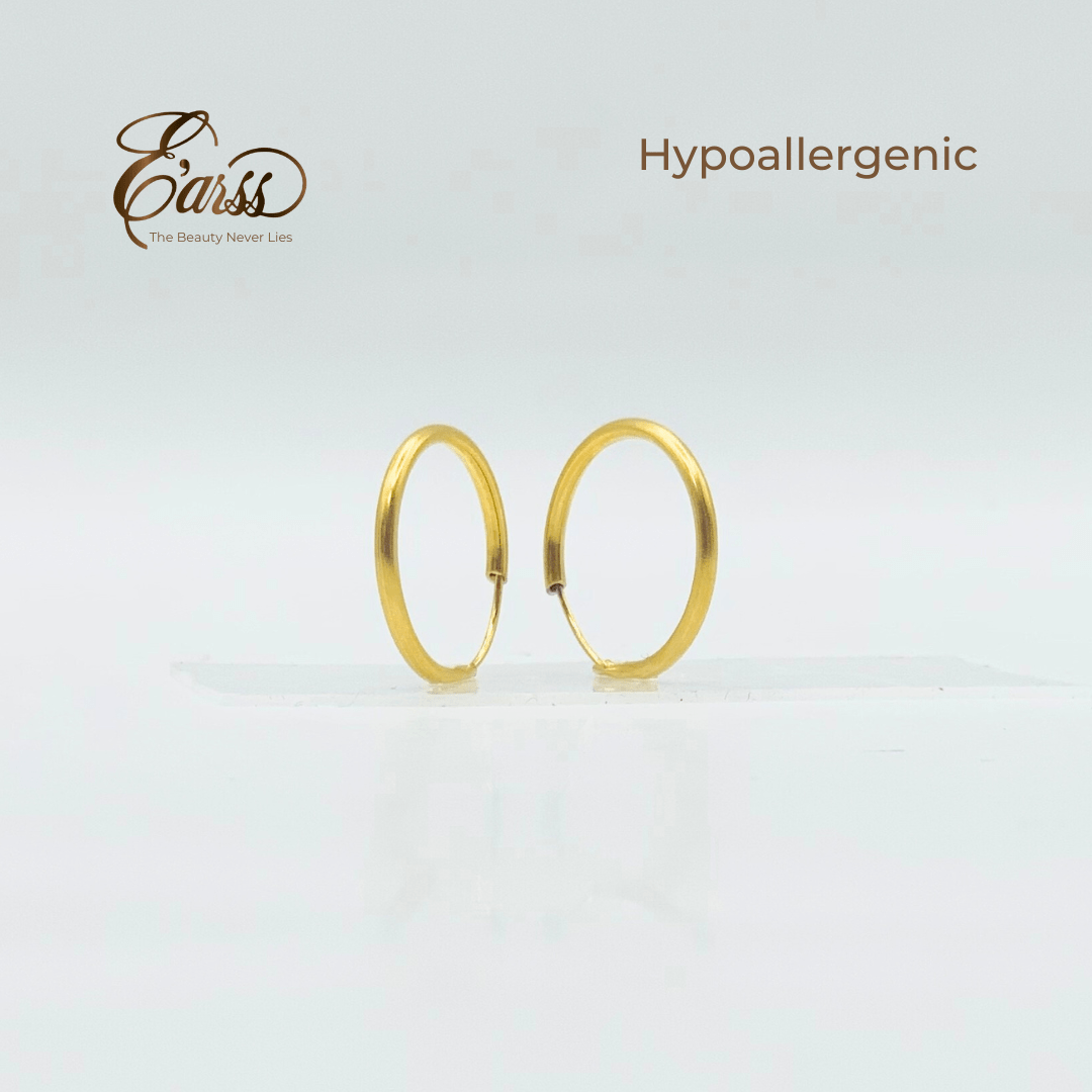 1/2 Endless Hoop Gold Earring | Stainless Steel | 18K Gold Plated