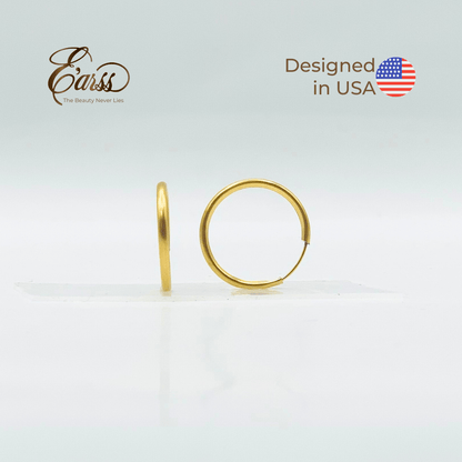 1/2 Endless Hoop Gold Earring | Stainless Steel | 18K Gold Plated