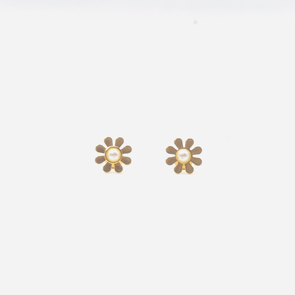 Daisy with Pearl Gold | Stainless Steel | 18K Gold Plated