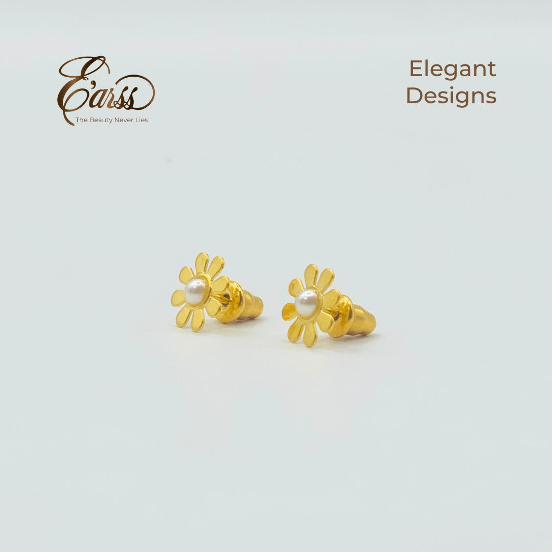 Daisy with Pearl Gold | Stainless Steel | 18K Gold Plated