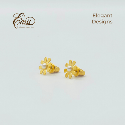 Daisy with Pearl Gold | Stainless Steel | 18K Gold Plated