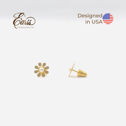 Daisy with Pearl Gold | Stainless Steel | 18K Gold Plated