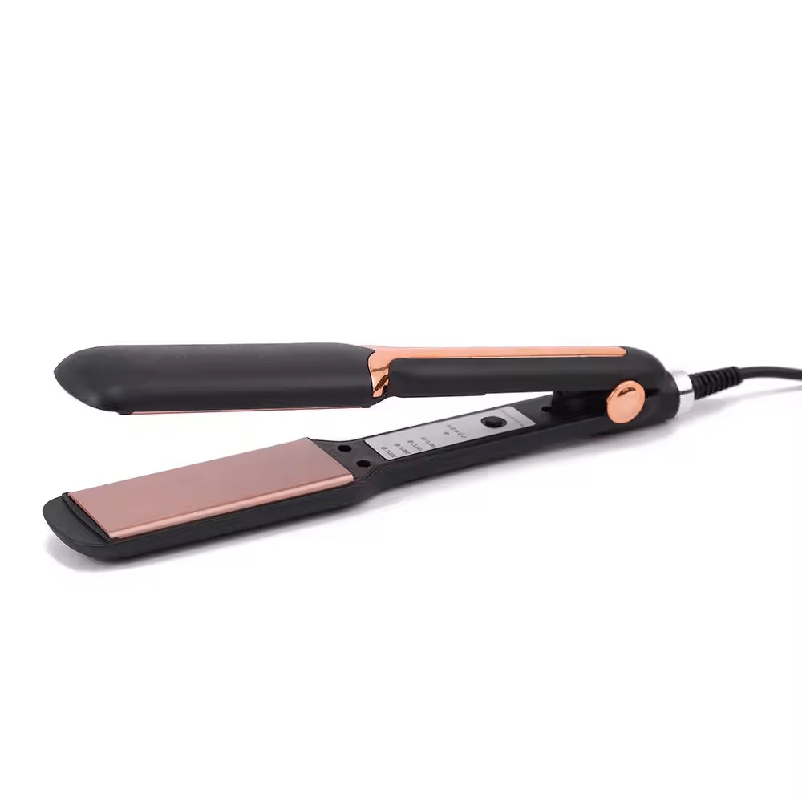 A professional-grade hair straightener with ceramic plates