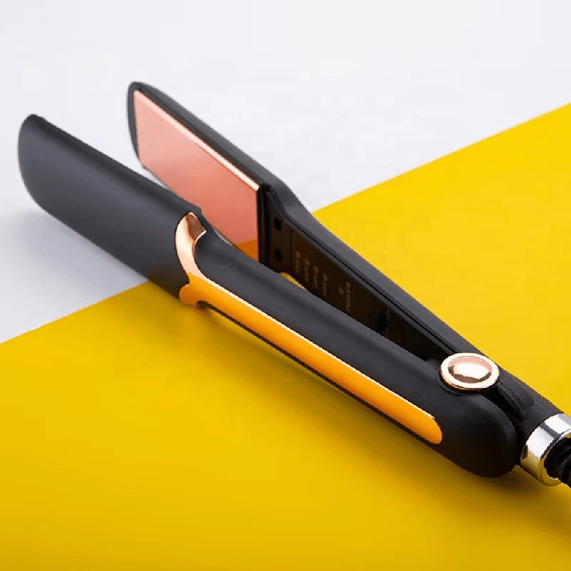 A professional-grade hair straightener with ceramic plates