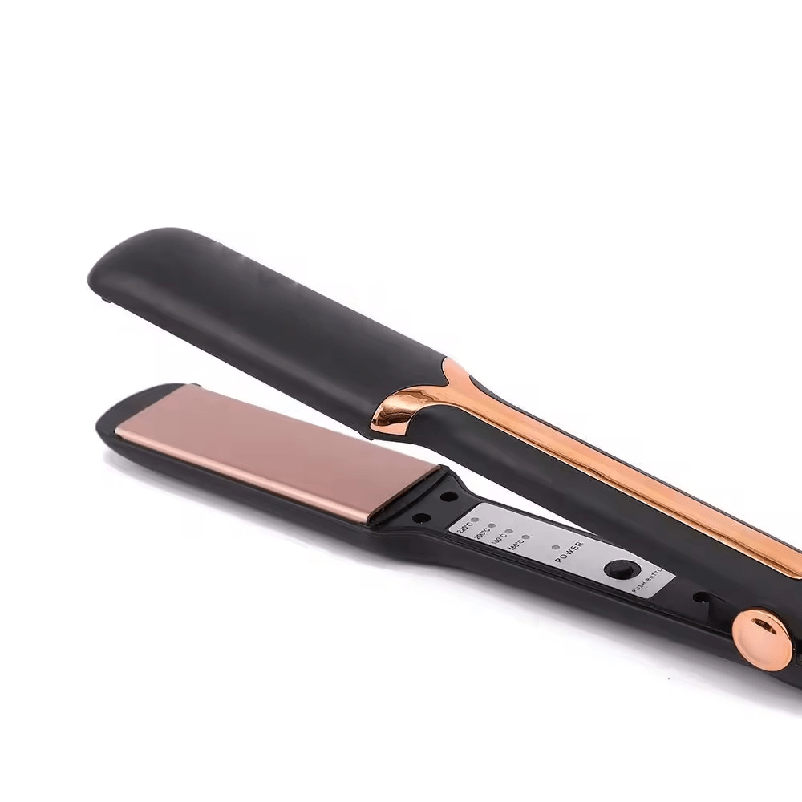 A professional-grade hair straightener with ceramic plates