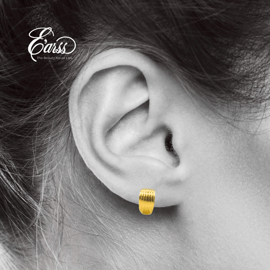 Hoop Line Gold Earring | Stainless Steel | 18K Gold Plated