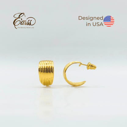 Hoop Line Gold Earring | Stainless Steel | 18K Gold Plated