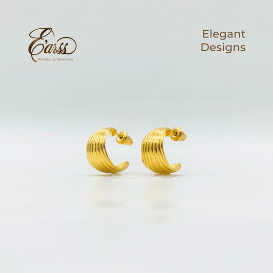 Hoop Line Gold Earring | Stainless Steel | 18K Gold Plated