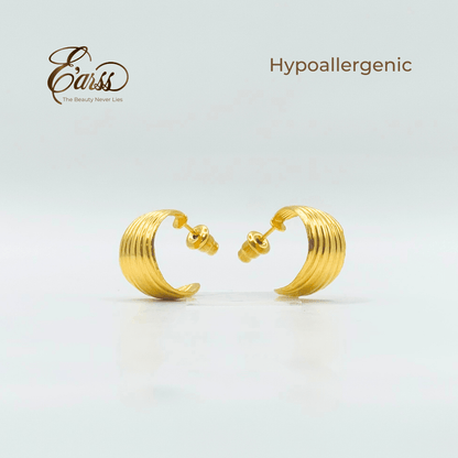 Hoop Line Gold Earring | Stainless Steel | 18K Gold Plated
