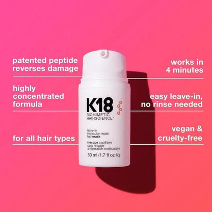 K18 - Biomimetic Hair science Leave-In Molecular Repair Hair Mask 50ML (Original)