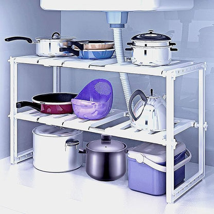 Adjustable Under-Sink Storage Rack