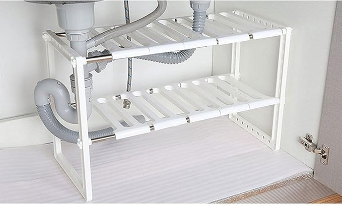 Adjustable Under-Sink Storage Rack