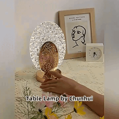 Oval Crystal LED Table Lamp