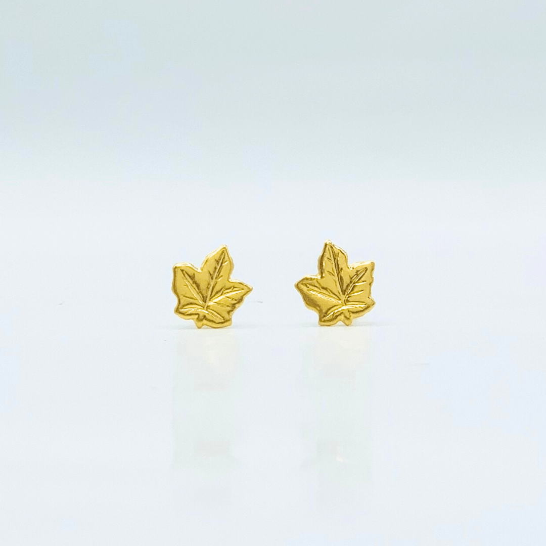 Maple Leaf Gold Earring | Stainless Steel | 18K Gold Plated