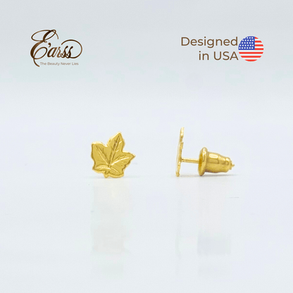 Maple Leaf Gold Earring | Stainless Steel | 18K Gold Plated