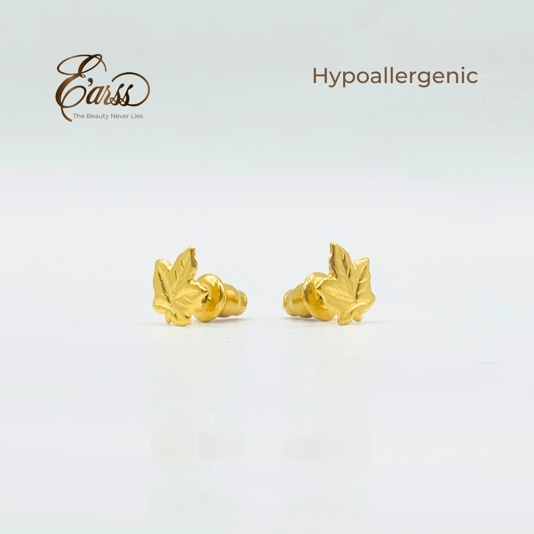 Maple Leaf Gold Earring | Stainless Steel | 18K Gold Plated